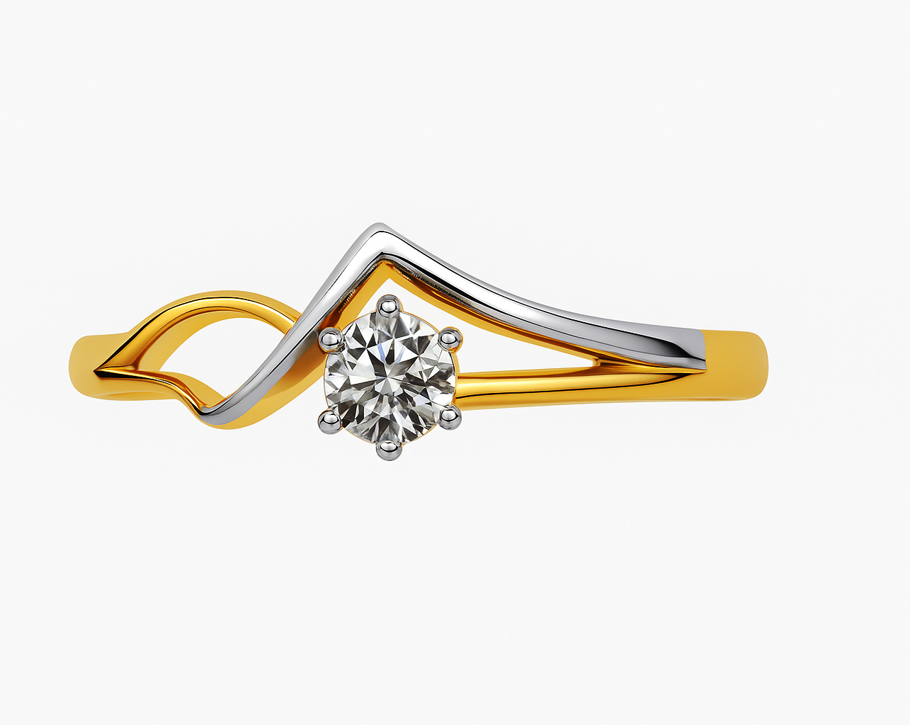 Beautiful 18 Kt Gold  Natural Diamond Ring